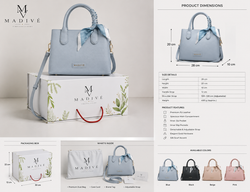 MADIVE Elegance blue handbag, structured shape with spacious interior