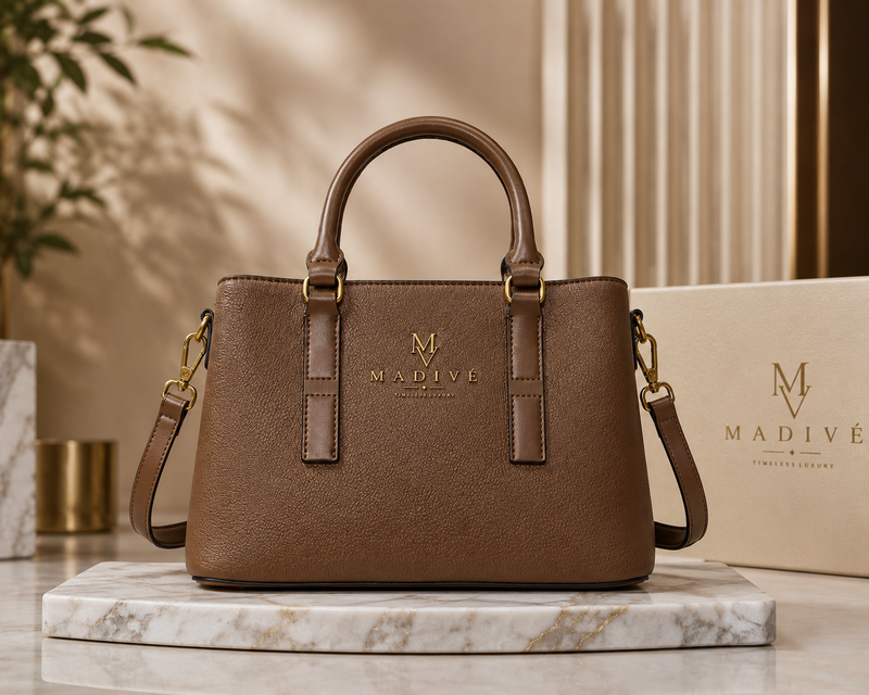 MADIVE Structured Work Tote – Brown