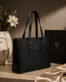 MADIVE Elan black tote, refined structured silhouette